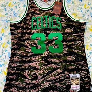 Camouflage Celtics jersey-Brand New 33 Larry Bird vintage hardwood classics NBA